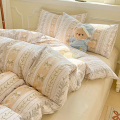 New Lattice Duvet Cover Set with Sheet Pillowcases No Filling Warm Bed Linen Twin Full Queen Size Grid Home Bedding Set