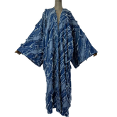 Cozy Fringed Denim Maxi Cardigan - WINI