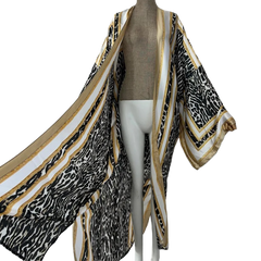 Elegant Leopard Print Oversized Cardigan -WINI