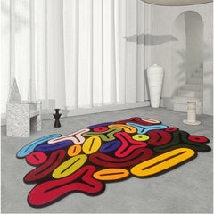 Fashionable Living Room Carpet Large Area Fluffy Blanket Irregular Shape Bedside Rug Non Slip Sofa Coffee Table Floor Mat