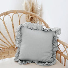 100% Pure Linen Ruffle Throw Pillowcases,Soft Comfortable Cushion Cover,Home Decor Sofa Pillows Cover,Living Room Couch Ornament