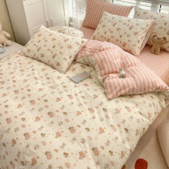 Summer Bedding Set Ins Twin Queen Duvet Cover Flat Sheet Pillowcase No Filler Girl Boys Hotel Home Bed Linens