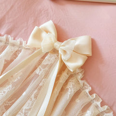 Korean style Princess lace bow bedding set pink sweet girl chiffon ruffles duvet cover bed sheet pillowcase wedding home textile