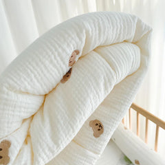 Korean Cream Baby Quilt Pure Cotton Mink Blanket Baby Four Seasons Warm Soft Wool Swaddle Wrapped Bedding 1.2x1.5M