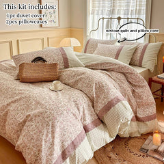 3pcs Floral Duvet Cover Set Pillowcases No Filling Korean lace bedding set Twin Single Queen Size Girls Bedding Linen