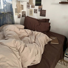 Fashion Style Pink Bedding Set Soft Flower Duvet Cover Pillowcase Bed Flat Sheet Set For Girl Women Twin Full Queen Bedclothes