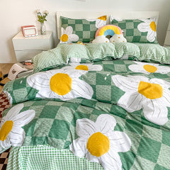 Cotton Pastoral Flower Cartoon Style Fashion Bedding Bed Cover Bed Sheet Duvet Cover Pillowcase 4pcs Bedding Sets/Queen
