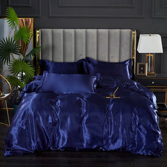 Light Luxury Satin Duvet Cover Rayon Quilt Cover Single Double 228*228 No Pillowcase Bedding Set