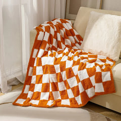 Textile City Ins Nordic Sofa Blanket Checkerboard Plaid Velvet Throw Blanket Home Sofa Cover Knitted Blanket 150x200cm