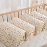 Spring Summer Baby Comforter Soft Cotton baby quilts Gauze Quilted Blanket for Newborn Floral Print Kindergarten Kids Bedding