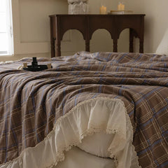 100% Cotton Princess Summer Quilt Korean Cool Quilt Bare Sleeping Skin-Friendly For Women Summer Bedding Air-Conditioned