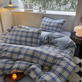 Bedding Set Washed Cotton Linen Duvet Cover Flat Sheet Pillowcase Soft Comfort Home Hotel