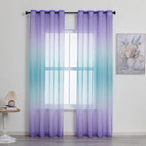 Modern Gradient Tulle Window Curtains For Living Room 3D Colorful Sheer Curtain For Bedroom Voile Sliding Kitchen Drape Decor
