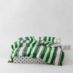 Nordic Grey Blue Stripes Duvet Cover Set Cotton Queen King Size Bedding Set Bedlinens Sheet Pillowcases