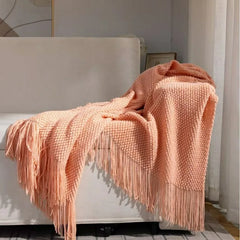 2025 new room tassel towel blanket sofa towel bedside blanket bedside flag hotel blanket