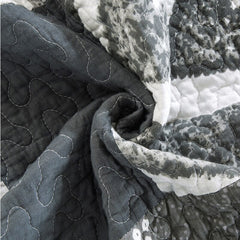 100% Cotton Simple gray Plain Weave 3pcs Printed Quilted Quilt Pillowcase Free Shipping