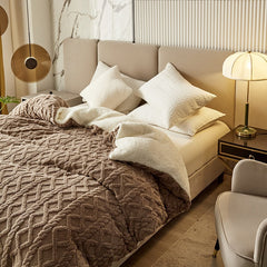 Dual Use Artificial Cashmere Duvet Cover Winter Warm Plush Quilt Cover Blanket Warmth Double-sided Fleece Comforter Covers Soft