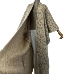 Minimalist Leopard Print Maxi Cardigan - WINI