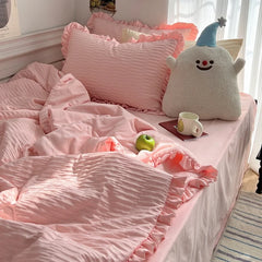 Korean Simple Bedding Set Modern Air Condition Thin Blankets Summer Quilt Pillowcase Comfortable Fluffy Blanket with Filling 이불