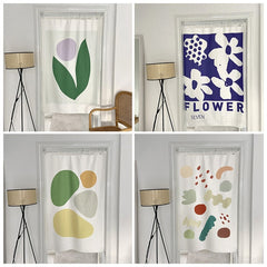 Nordic Door Curtains Short Kitchen Curtain Bedroom Doorway Partition One Piece Noren Office Decorative Drapes