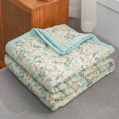 Daisy Print Spring Summer Quilt Queen Mechanical Wash Comfortable Comforter Single Double Blanket Quilts for Children Adults