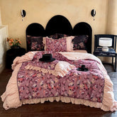 100% Cotton! Floral Bedding Set Romantic For Women Duvet Cover Set 4pcs Bedding for Winter Bed Sheet Pillowcases Home Textiles