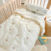 Korean Cream Baby Quilt Pure Cotton Mink Blanket Baby Four Seasons Warm Soft Wool Swaddle Wrapped Bedding 1.2x1.5M