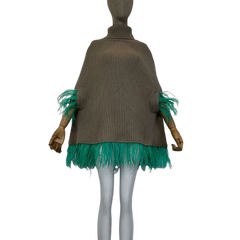 Pre Order : Stylish Knitted Pull Over Mini Dress - WINI