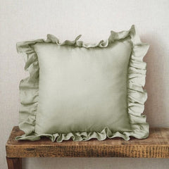 100% Pure Linen Ruffle Throw Pillowcases,Soft Comfortable Cushion Cover,Home Decor Sofa Pillows Cover,Living Room Couch Ornament