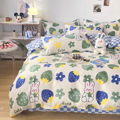 Bedding Set for Girl Boy Bedroom KIDS Modern Comforter Duvet Cover Flat Sheet Pillowcase Home Textile Soft Bed Linen