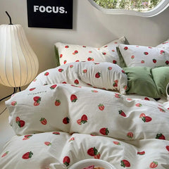 A-Class Maternal and Infant Super Soft Wrinkle Yarn Water Washed Cotton Four piece Set Bubble Cotton Quilt Set Bed Sheet