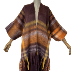 Fringed Geometric Print Cardigan - WINI
