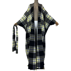Cozy Plaid Kimono Cardigan - WINI