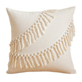 Cotton Linen Boho Cushion Cover for Sofa Couch Bench Car Home Decor Comfy Square Farmhouse Cushion Pillow Case with Tassel