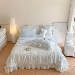 Helena French Style Summer Quilt Set New Sweetheart Bow Summer Four Piece Set Soft Cool Blanket Duvet Air-Condition Quilt
