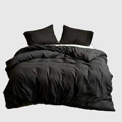 Home Textile Solid Color Duvetcover&2pcs Pillowcase Bed Quilt Cover Bedding Linens Set King 104*90 Inch Queen 90*90 Inch