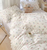 Lace Princess rose printed bedding set king size girl duvet cover set bedding sets elegant bed linen bed sheets and pillowcases