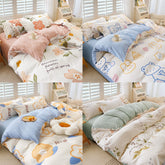 Nordic bedding set double bed set 4 pieces blanket cover duvet cover set pillowcases linen sheet king size 150 90