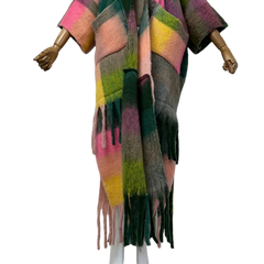 Stylish Plaid Poncho Cardigan - WINI