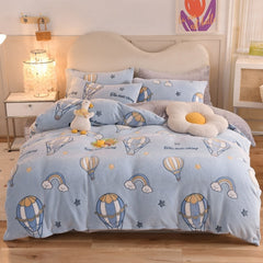 Winter Duvet Cover Thick Fleece Warm Flannel Coral Double Sided Velvet Bedding Single Double Queen King Size Quilt Cover