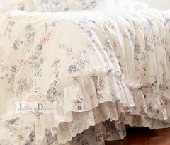 Top Romantic lace ruffle duvet cover queen solid home bedding duvet cover king size 100% cotton elegant bedroom quilt covers