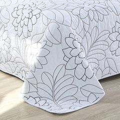 100% Cotton Embroidered Solid Color Flower 3pcs Printed Quilted Quilt Pillowcase Free Shipping