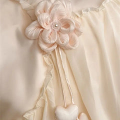 Apricot Color Princess Wedding Bedding Set 1000TC Egyptian Cotton Lace Ruffles Duvet Cover Bed Sheet/Fitted Sheet Pillowcases