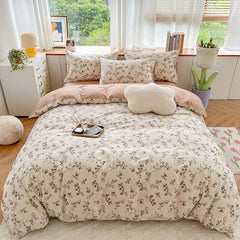 100% Cotton,133x72 Fabric,Twill Pastoral Floral Vintage Bedding Set,Duvet Cover 200x200 With Flowers,No Bed Sheet