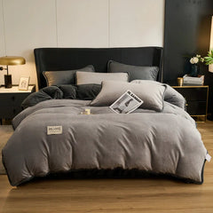 Solid Color Quilt Cover Soft Duvets Cover Warm Blanket Single/Double/Queen/King Size Comforter Cover (No Pillowcase)