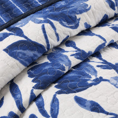 100% Cotton Floral Red Flower 3pcs Printed Quilted Quilt Pillowcase Free Shipping