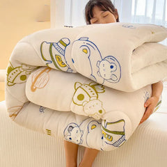 New Silk Cotton Quilt Winter Quilt and Cotton Quilt Are Thickened To Keep Warm Winter Single and Double Duvet with Plush Core