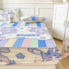 High Quality Thicken Latex Fitted Bed Sheet Set for Summer Cool Own Bed Mat Kit Soft Breathable Cooling Mattress Protector Cover