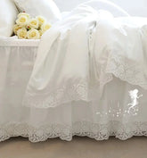 100% Cotton White Bedding Set Princess Sunflower Hollowed Out 4pcs Set Ruffles Bedding Kit US King Queen Size Pink Duvet Covers