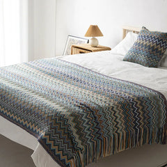 Bohemian Style Blanket Tassels Shawl Yarn Dyed Blanket Sofa Towel manta Home Bedside Blanket Decoration Plaid (No Pillowcase)